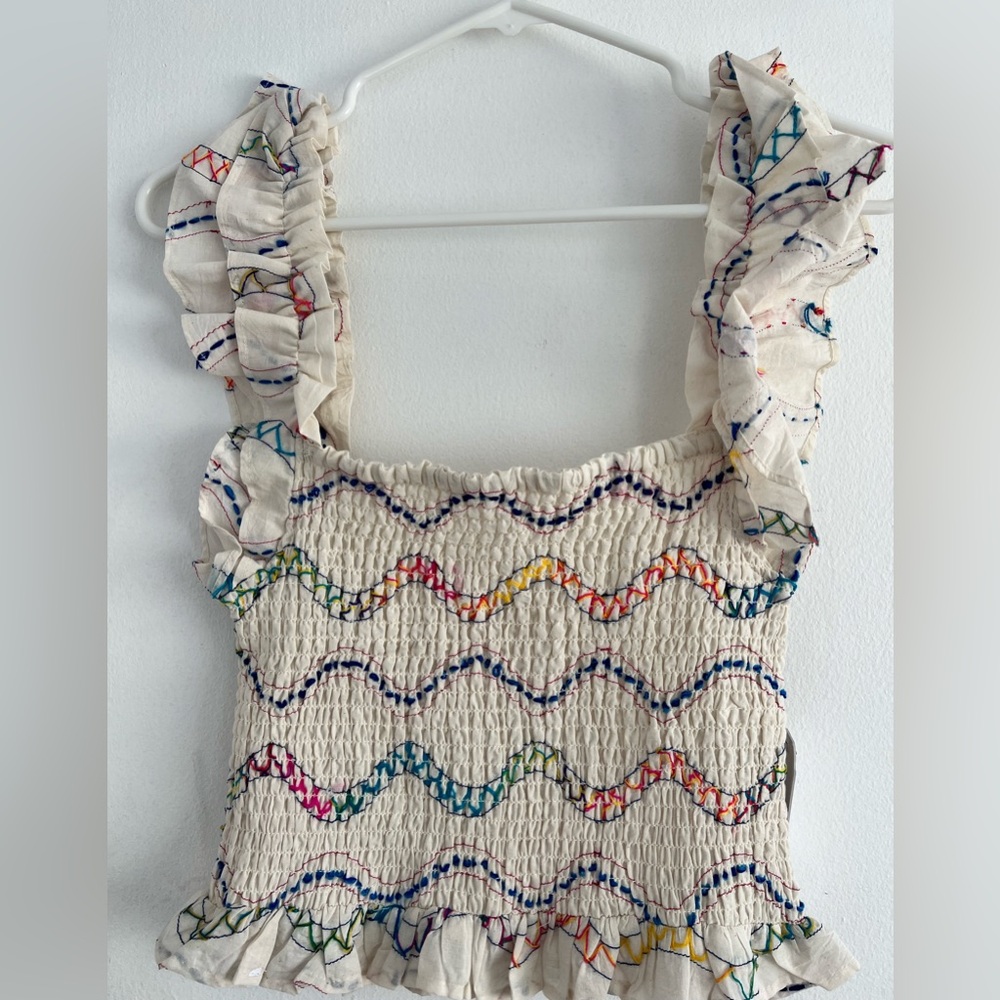 Hand embroidered tank top
